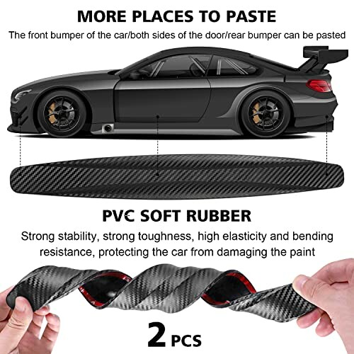 Car bumper protector with PVC soft rubber for paint protection.