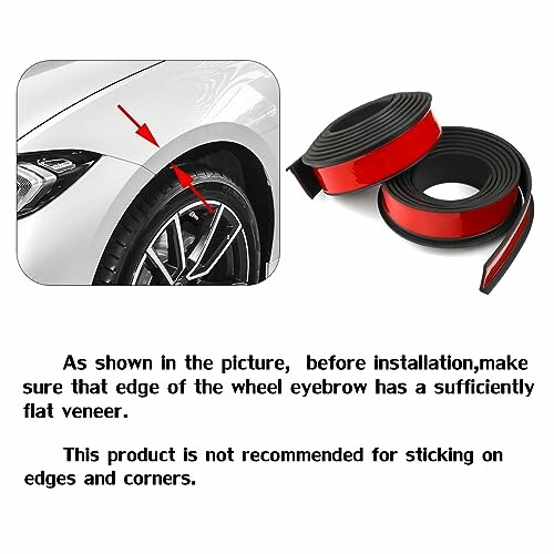 Car wheel with trim installation instructions and adhesive trim roll.